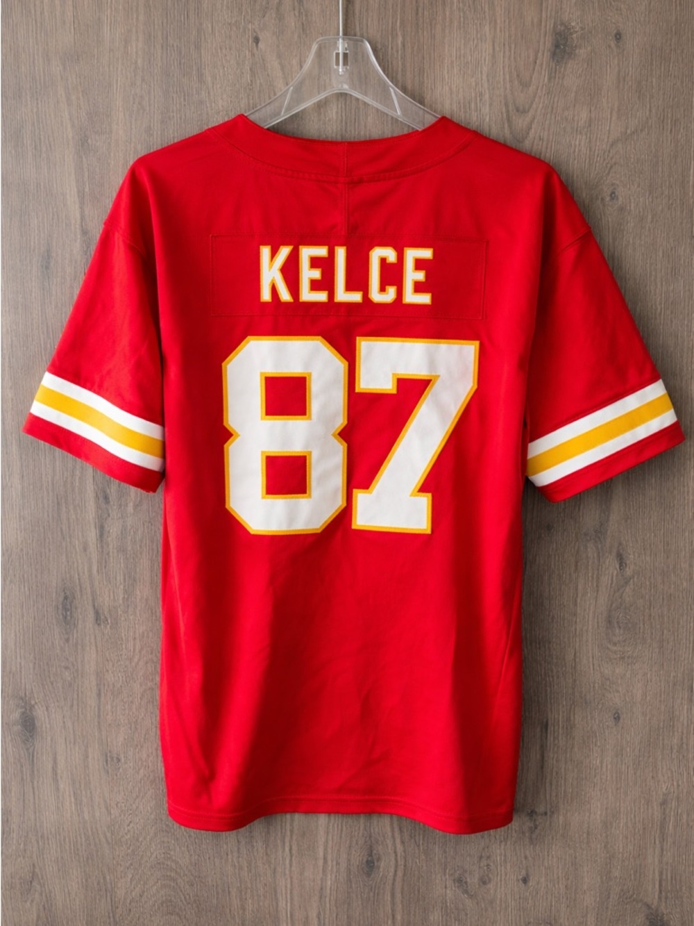 Kansas City Chiefs Kelce #87 Football Jersey Red Shirt Size L